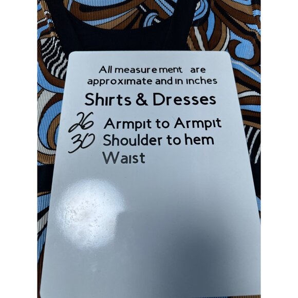 Maggie Barnes Womens Abstract Print Pleated Blouse With Black Layered Look Sz 2X - Picture 8 of 8